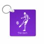 מחזיק מפתחות בצורת ריבוע בעיצוב אישי עם השם שלך בעיצוב שחקן כדורגל גודל המחזיק 5 × 5 ס"מ
