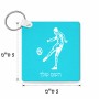 מחזיק מפתחות בצורת ריבוע בעיצוב אישי עם השם שלך בעיצוב שחקן כדורגל גודל המחזיק 5 × 5 ס"מ
