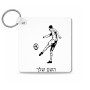 מחזיק מפתחות בצורת ריבוע בעיצוב אישי עם השם שלך בעיצוב שחקן כדורגל גודל המחזיק 5 × 5 ס"מ