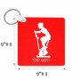 מחזיק מפתחות בצורת ריבוע בעיצוב אישי עם השם שלך בעיצוב אימון ספינינג - אישה גודל המחזיק 5 × 5 ס"מ