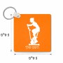 מחזיק מפתחות בצורת ריבוע בעיצוב אישי עם השם שלך בעיצוב אימון ספינינג - אישה גודל המחזיק 5 × 5 ס"מ