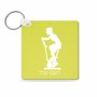מחזיק מפתחות בצורת ריבוע בעיצוב אישי עם השם שלך בעיצוב אימון ספינינג - אישה גודל המחזיק 5 × 5 ס"מ