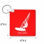 מחזיק מפתחות בצורת ריבוע בעיצוב אישי עם השם שלך בעיצוב לגלוש - גלישה - שייט גודל המחזיק 5 × 5 ס"מ