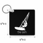 מחזיק מפתחות בצורת ריבוע בעיצוב אישי עם השם שלך בעיצוב לגלוש - גלישה - שייט גודל המחזיק 5 × 5 ס"מ