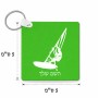מחזיק מפתחות בצורת ריבוע בעיצוב אישי עם השם שלך בעיצוב לגלוש - גלישה - שייט גודל המחזיק 5 × 5 ס"מ