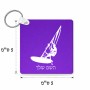 מחזיק מפתחות בצורת ריבוע בעיצוב אישי עם השם שלך בעיצוב לגלוש - גלישה - שייט גודל המחזיק 5 × 5 ס"מ