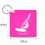 מחזיק מפתחות בצורת ריבוע בעיצוב אישי עם השם שלך בעיצוב לגלוש - גלישה - שייט גודל המחזיק 5 × 5 ס"מ