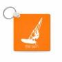 מחזיק מפתחות בצורת ריבוע בעיצוב אישי עם השם שלך בעיצוב לגלוש - גלישה - שייט גודל המחזיק 5 × 5 ס"מ