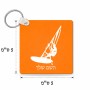 מחזיק מפתחות בצורת ריבוע בעיצוב אישי עם השם שלך בעיצוב לגלוש - גלישה - שייט גודל המחזיק 5 × 5 ס"מ