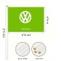 דיגלון בעיצוב אישי עם השם שלך בעיצוב פולקסווגן גודל הדיגלון - 20.5 × 14 ס"מ