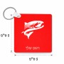 מחזיק מפתחות בצורת ריבוע בעיצוב אישי עם השם שלך בעיצוב לדוג גודל המחזיק 5 × 5 ס"מ