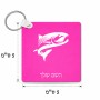 מחזיק מפתחות בצורת ריבוע בעיצוב אישי עם השם שלך בעיצוב לדוג גודל המחזיק 5 × 5 ס"מ