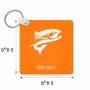 מחזיק מפתחות בצורת ריבוע בעיצוב אישי עם השם שלך בעיצוב לדוג גודל המחזיק 5 × 5 ס"מ