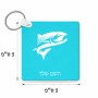 מחזיק מפתחות בצורת ריבוע בעיצוב אישי עם השם שלך בעיצוב לדוג גודל המחזיק 5 × 5 ס"מ
