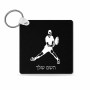 מחזיק מפתחות בצורת ריבוע בעיצוב אישי עם השם שלך בעיצוב שחקן טניס גודל המחזיק 5 × 5 ס"מ
