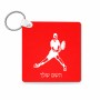 מחזיק מפתחות בצורת ריבוע בעיצוב אישי עם השם שלך בעיצוב שחקן טניס גודל המחזיק 5 × 5 ס"מ