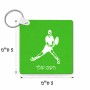 מחזיק מפתחות בצורת ריבוע בעיצוב אישי עם השם שלך בעיצוב שחקן טניס גודל המחזיק 5 × 5 ס"מ