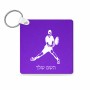 מחזיק מפתחות בצורת ריבוע בעיצוב אישי עם השם שלך בעיצוב שחקן טניס גודל המחזיק 5 × 5 ס"מ