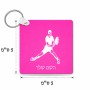 מחזיק מפתחות בצורת ריבוע בעיצוב אישי עם השם שלך בעיצוב שחקן טניס גודל המחזיק 5 × 5 ס"מ