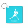 מחזיק מפתחות בצורת ריבוע בעיצוב אישי עם השם שלך בעיצוב שחקן טניס גודל המחזיק 5 × 5 ס"מ