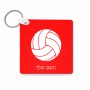 מחזיק מפתחות בצורת ריבוע בעיצוב אישי עם השם שלך בעיצוב כדור כדורעף גודל המחזיק 5 × 5 ס"מ