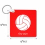 מחזיק מפתחות בצורת ריבוע בעיצוב אישי עם השם שלך בעיצוב כדור כדורעף גודל המחזיק 5 × 5 ס"מ