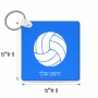 מחזיק מפתחות בצורת ריבוע בעיצוב אישי עם השם שלך בעיצוב כדור כדורעף גודל המחזיק 5 × 5 ס"מ