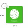 מחזיק מפתחות בצורת ריבוע בעיצוב אישי עם השם שלך בעיצוב כדור כדורעף גודל המחזיק 5 × 5 ס"מ