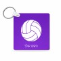 מחזיק מפתחות בצורת ריבוע בעיצוב אישי עם השם שלך בעיצוב כדור כדורעף גודל המחזיק 5 × 5 ס"מ