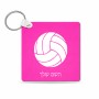 מחזיק מפתחות בצורת ריבוע בעיצוב אישי עם השם שלך בעיצוב כדור כדורעף גודל המחזיק 5 × 5 ס"מ