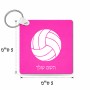 מחזיק מפתחות בצורת ריבוע בעיצוב אישי עם השם שלך בעיצוב כדור כדורעף גודל המחזיק 5 × 5 ס"מ