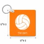 מחזיק מפתחות בצורת ריבוע בעיצוב אישי עם השם שלך בעיצוב כדור כדורעף גודל המחזיק 5 × 5 ס"מ