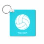 מחזיק מפתחות בצורת ריבוע בעיצוב אישי עם השם שלך בעיצוב כדור כדורעף גודל המחזיק 5 × 5 ס"מ