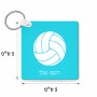 מחזיק מפתחות בצורת ריבוע בעיצוב אישי עם השם שלך בעיצוב כדור כדורעף גודל המחזיק 5 × 5 ס"מ