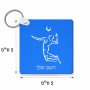 מחזיק מפתחות בצורת ריבוע בעיצוב אישי עם השם שלך בעיצוב שחקן כדורעף גודל המחזיק 5 × 5 ס"מ