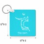 מחזיק מפתחות בצורת ריבוע בעיצוב אישי עם השם שלך בעיצוב שחקן כדורעף גודל המחזיק 5 × 5 ס"מ