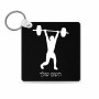 מחזיק מפתחות בצורת ריבוע בעיצוב אישי עם השם שלך בעיצוב הרמת משקולות גודל המחזיק 5 × 5 ס"מ