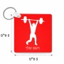 מחזיק מפתחות בצורת ריבוע בעיצוב אישי עם השם שלך בעיצוב הרמת משקולות גודל המחזיק 5 × 5 ס"מ