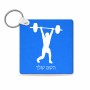 מחזיק מפתחות בצורת ריבוע בעיצוב אישי עם השם שלך בעיצוב הרמת משקולות גודל המחזיק 5 × 5 ס"מ