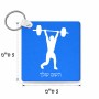 מחזיק מפתחות בצורת ריבוע בעיצוב אישי עם השם שלך בעיצוב הרמת משקולות גודל המחזיק 5 × 5 ס"מ