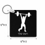 מחזיק מפתחות בצורת ריבוע בעיצוב אישי עם השם שלך בעיצוב הרמת משקולות גודל המחזיק 5 × 5 ס"מ