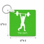 מחזיק מפתחות בצורת ריבוע בעיצוב אישי עם השם שלך בעיצוב הרמת משקולות גודל המחזיק 5 × 5 ס"מ