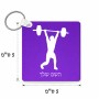 מחזיק מפתחות בצורת ריבוע בעיצוב אישי עם השם שלך בעיצוב הרמת משקולות גודל המחזיק 5 × 5 ס"מ