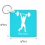 מחזיק מפתחות בצורת ריבוע בעיצוב אישי עם השם שלך בעיצוב הרמת משקולות גודל המחזיק 5 × 5 ס"מ