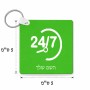 מחזיק מפתחות בצורת ריבוע בעיצוב אישי עם השם שלך בעיצוב 24 ביולי גודל המחזיק 5 × 5 ס"מ