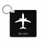 מחזיק מפתחות בצורת ריבוע בעיצוב אישי עם השם שלך בעיצוב טייס - טייס גודל המחזיק 5 × 5 ס"מ
