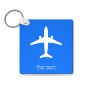 מחזיק מפתחות בצורת ריבוע בעיצוב אישי עם השם שלך בעיצוב טייס - טייס גודל המחזיק 5 × 5 ס"מ