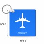 מחזיק מפתחות בצורת ריבוע בעיצוב אישי עם השם שלך בעיצוב טייס - טייס גודל המחזיק 5 × 5 ס"מ
