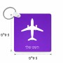 מחזיק מפתחות בצורת ריבוע בעיצוב אישי עם השם שלך בעיצוב טייס - טייס גודל המחזיק 5 × 5 ס"מ