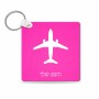 מחזיק מפתחות בצורת ריבוע בעיצוב אישי עם השם שלך בעיצוב טייס - טייס גודל המחזיק 5 × 5 ס"מ